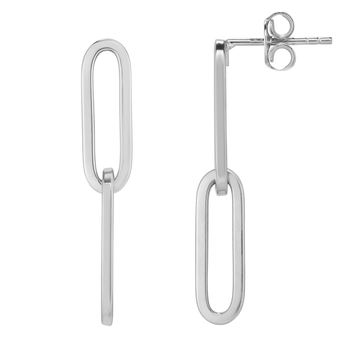 Double Link Paperclip Drop Earrings