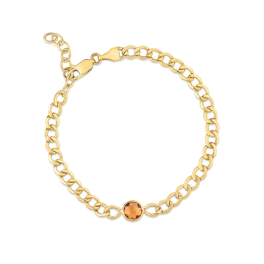 Birthstone Curb Chain Bracelet