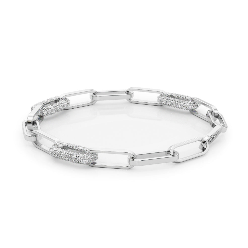 Diamond Paperclip Bracelet