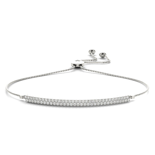 Two Row Diamond Pave' Adjustable Bracelet