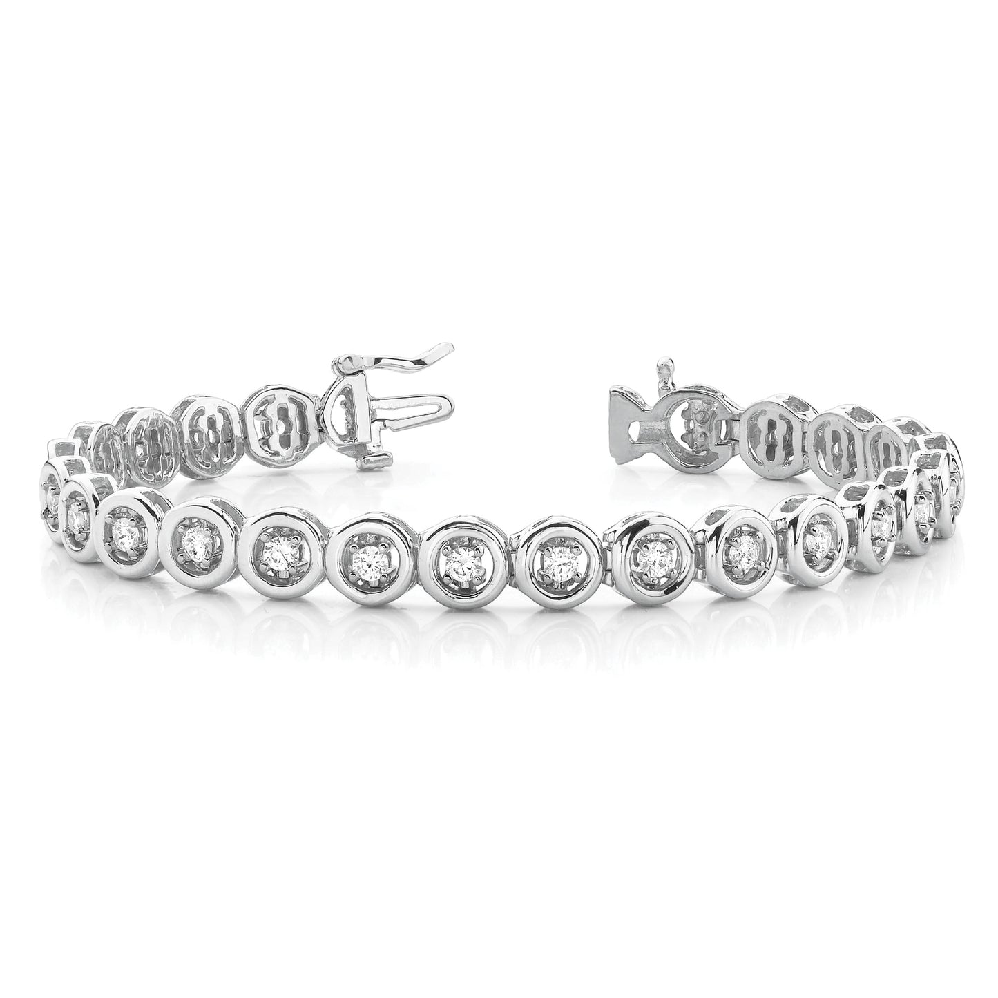 Bezel Set Diamond Tennis Bracelet