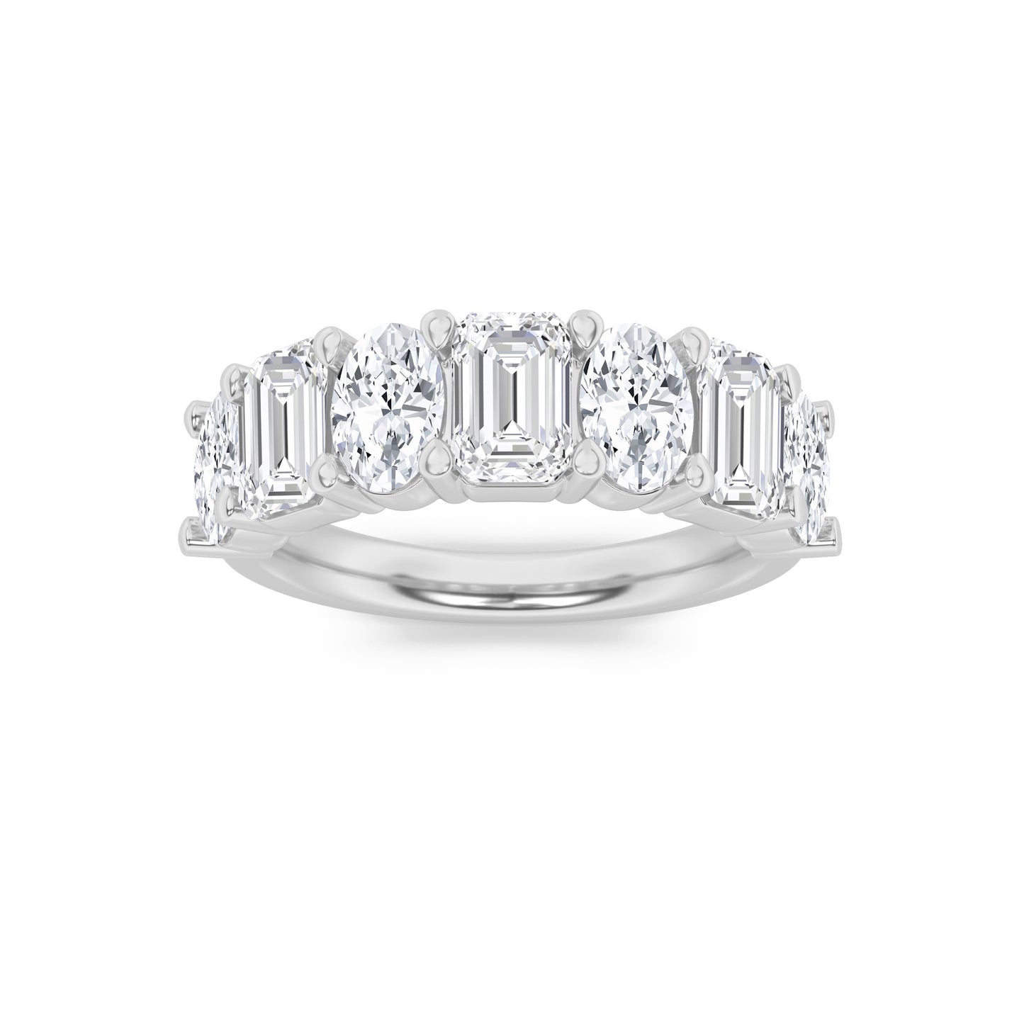 The Emerald and Oval Diamond Band