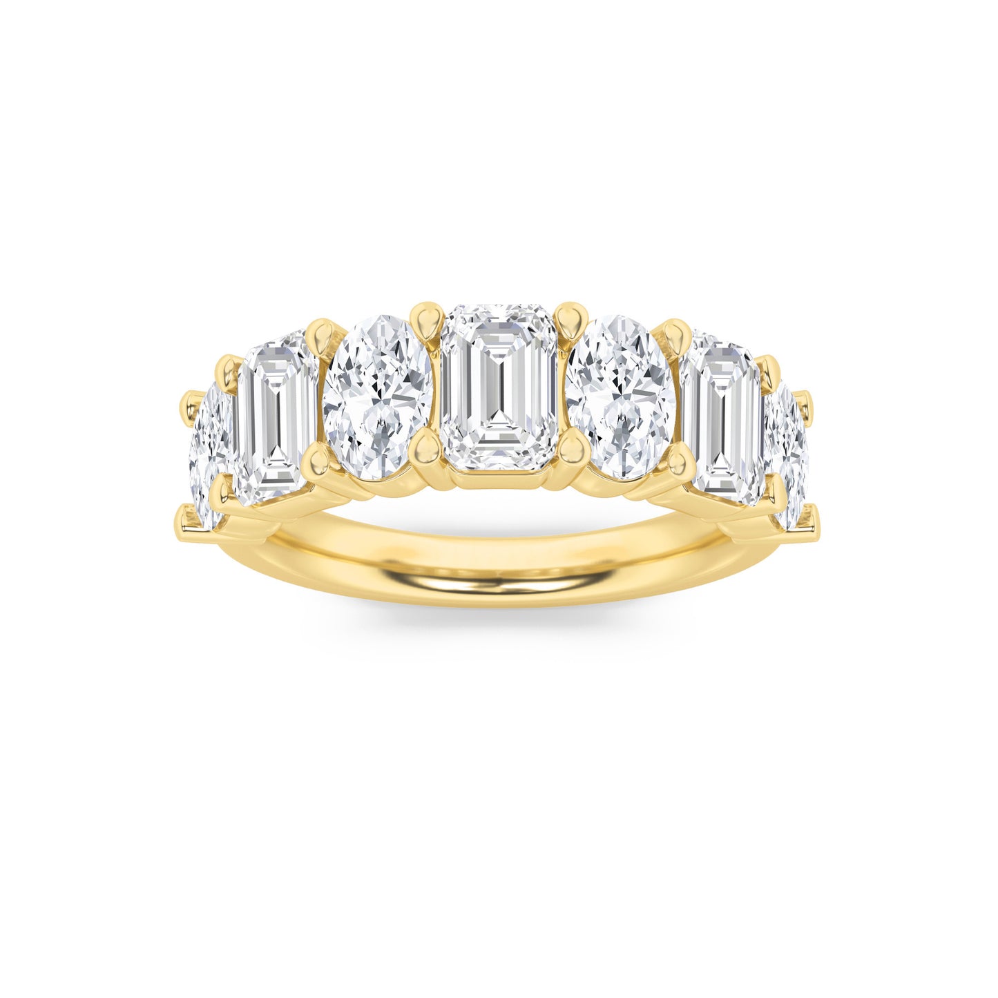 The Emerald and Oval Diamond Band