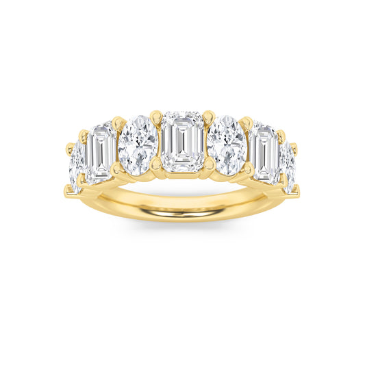 The Emerald and Oval Diamond Band